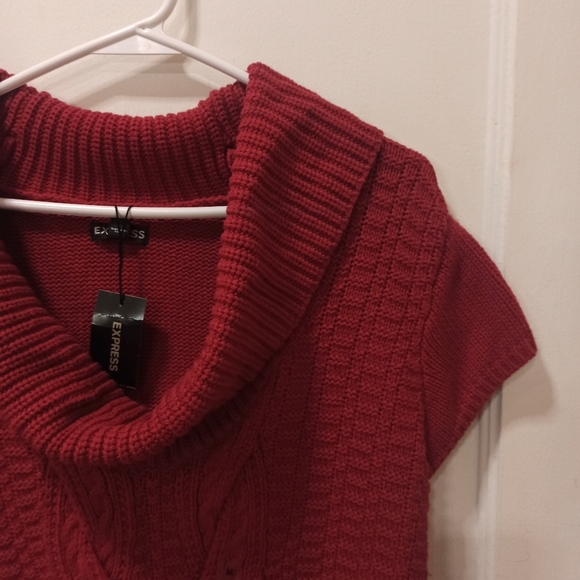 Express Sweater Dress Short Sleeve Cowl Neck Cable Knit Size medium - Picture 4 of 16